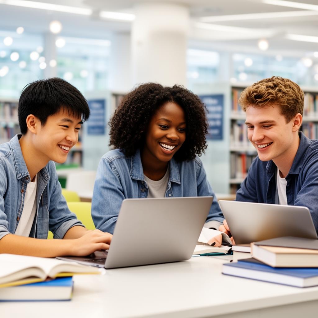 Diverse group of students collaborating